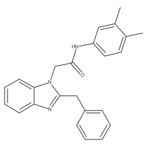 2-(2-benzyl-1H-benzo[d]imidazol-1-yl)-N-(3,4-dimethylphenyl)acetamide结构式