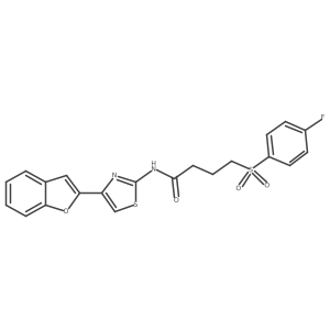 N-(4-(benzofuran-2-yl)thiazol-2-yl)-4-((4-fluorophenyl)sulfonyl)butanamide Structure