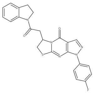 1-(4-fluorophenyl)-6-(2-(indolin-1-yl)-2-oxoethyl)-6,7-dihydropyrazolo[3,4-d]thiazolo[3,2-a]pyrimidin-4(1H)-one Structure