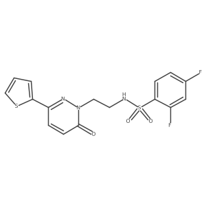 2,4-difluoro-N-(2-(6-oxo-3-(thiophen-2-yl)pyridazin-1(6H)-yl)ethyl)benzenesulfonamide Structure