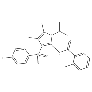 N-{3-[(4-fluorophenyl)sulfonyl]-4,5-dimethyl-1-(propan-2-yl)-1H-pyrrol-2-yl}-2-methylbenzamide Structure