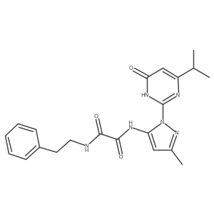 N1-(1-(4-isopropyl-6-oxo-1,6-dihydropyrimidin-2-yl)-3-methyl-1H-pyrazol-5-yl)-N2-phenethyloxalamide结构式