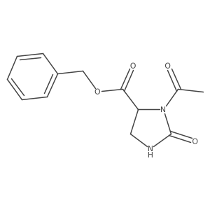 Phenylmethyl (4S)-3-acetyl-2-oxo-4-imidazolidinecarboxylate Structure