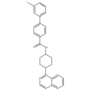 6-(3-Fluorophenyl)-N-(1-pyrido[2,3-d]pyrimidin-4-yl-4-piperidinyl)-3-pyridinecarboxamide结构式