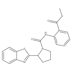 Methyl 2-({[2-(1,3-benzothiazol-2-yl)pyrrolidin-1-yl]carbonyl}amino)benzoate结构式