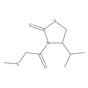 2-methylsulfanyl-1-[(4S)-4-propan-2-yl-2-sulfanylidene-1,3-thiazolidin-3-yl]ethanone结构式