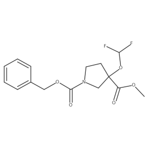1-benzyl 3-methyl (S)-3-(difluoromethoxy)pyrrolidine-1,3-dicarboxylate结构式