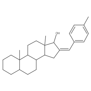 (E)-10,13-dimethyl-16-(4-methylbenzylidene)hexadecahydro-1H-cyclopenta[a]phenanthren-17-ol结构式