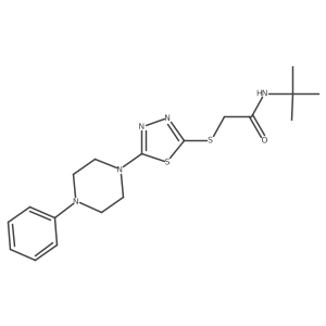 N-(tert-butyl)-2-((5-(4-phenylpiperazin-1-yl)-1,3,4-thiadiazol-2-yl)thio)acetamide Structure