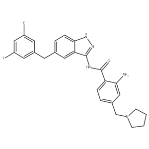 2-amino-N-[5-[(3,5-difluorophenyl)methyl]-1H-indazol-3-yl]-4-(pyrrolidin-1-ylmethyl)benzamide Structure