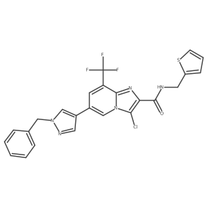 6-(1-Benzyl-1h-pyrazol-4-yl)-3-chloro-8-trifluoromethyl-imidazo[1,2-a]pyridine-2-carboxylic acid (th Structure