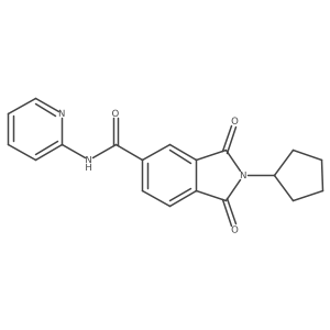 2-cyclopentyl-1,3-dioxo-N-(pyridin-2-yl)-2,3-dihydro-1H-isoindole-5-carboxamide Structure