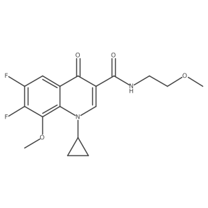 1-cyclopropyl-6,7-difluoro-8-methoxy-N-(2-methoxyethyl)-4-oxo-1,4-dihydroquinoline-3-carboxamide Structure