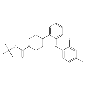 Tert-butyl 4-(2-(2-fluoro-4-methylphenoxy)pyridin-3-yl)piperidine-1-carboxylate结构式