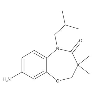 8-amino-5-isobutyl-3,3-dimethyl-2,3-dihydro-1,5-benzoxazepin-4(5H)-one结构式