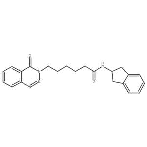 N-(2,3-dihydro-1H-inden-2-yl)-6-(4-oxo-1,2,3-benzotriazin-3(4H)-yl)hexanamide结构式