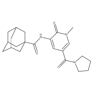 N-[1-methyl-2-oxo-5-(pyrrolidine-1-carbonyl)-1,2-dihydropyridin-3-yl]adamantane-1-carboxamide Structure