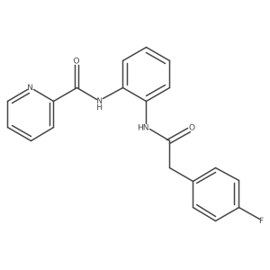 N-(2-(2-(4-fluorophenyl)acetamido)phenyl)picolinamide结构式