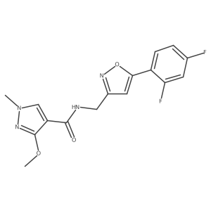 N-((5-(2,4-difluorophenyl)isoxazol-3-yl)methyl)-3-methoxy-1-methyl-1H-pyrazole-4-carboxamide结构式