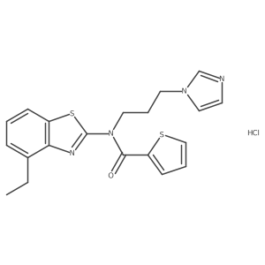 N-(3-(1H-imidazol-1-yl)propyl)-N-(4-ethylbenzo[d]thiazol-2-yl)thiophene-2-carboxamide hydrochloride结构式