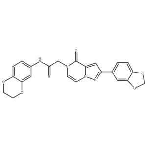 2-[2-(1,3-benzodioxol-5-yl)-4-oxopyrazolo[1,5-a]pyrazin-5(4H)-yl]-N-(2,3-dihydro-1,4-benzodioxin-6-yl)acetamide Structure