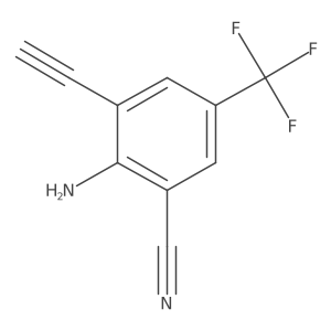 2-Amino-3-ethynyl-5-(trifluoromethyl)benzonitrile结构式
