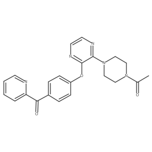 1-[4-[3-[4-(2-Pyridinylcarbonyl)phenoxy]-2-pyrazinyl]-1-piperazinyl]ethanone结构式