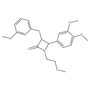 4-(3,4-Dimethoxyphenyl)-1-(2-methoxyethyl)-3-(3-methoxyphenoxy)azetidin-2-one结构式