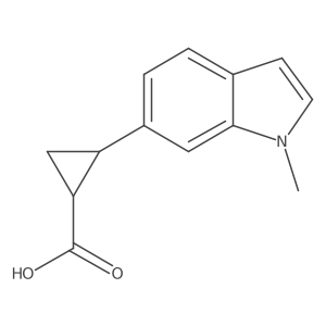 rac-(1R,2R)-2-(1-methyl-1H-indol-6-yl)cyclopropane-1-carboxylic acid结构式