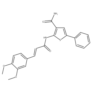 (E)-2-(3-(3,4-dimethoxyphenyl)acrylamido)-5-phenylthiophene-3-carboxamide Structure