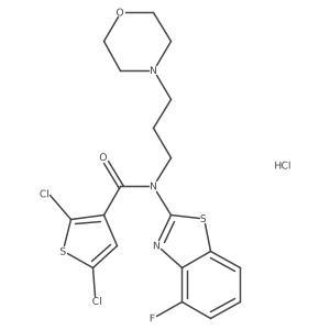 2,5-dichloro-N-(4-fluorobenzo[d]thiazol-2-yl)-N-(3-morpholinopropyl)thiophene-3-carboxamide hydrochloride Structure