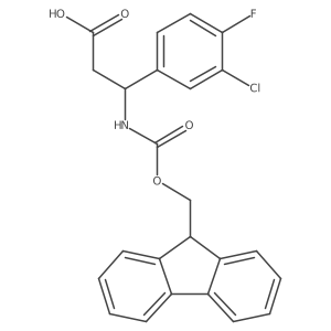 (3S)-3-(3-chloro-4-fluorophenyl)-3-({[(9H-fluoren-9-yl)methoxy]carbonyl}amino)propanoic acid结构式