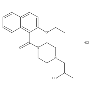 (2-Ethoxynaphthalen-1-yl)(4-(2-hydroxypropyl)piperazin-1-yl)methanone hydrochloride Structure