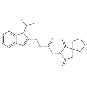 2-(1,3-dioxo-2-azaspiro[4.4]non-2-yl)-N-[(1-isopropyl-1H-1,3-benzimidazol-2-yl)methyl]acetamide Structure