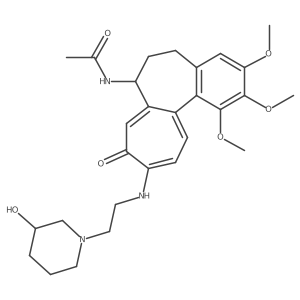 Acetamide, N-[(7S)-5,6,7,9-tetrahydro-10-[[2-(3-hydroxy-1-piperidinyl)ethyl]amino]-1,2,3-trimethoxy-9-oxobenzo[a]heptalen-7-yl]- Structure