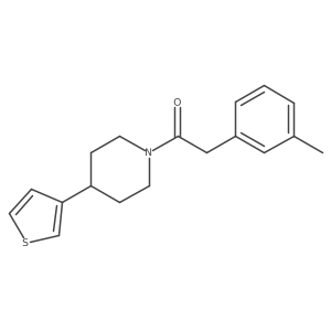 1-(4-(Thiophen-3-yl)piperidin-1-yl)-2-(m-tolyl)ethanone结构式