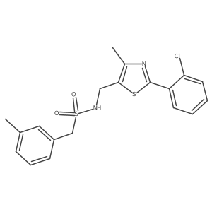 N-((2-(2-chlorophenyl)-4-methylthiazol-5-yl)methyl)-1-(m-tolyl)methanesulfonamide结构式