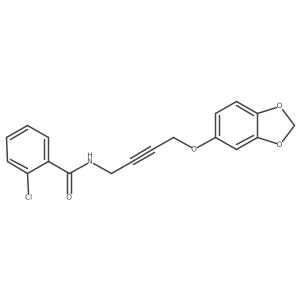 N-(4-(benzo[d][1,3]dioxol-5-yloxy)but-2-yn-1-yl)-2-chlorobenzamide结构式