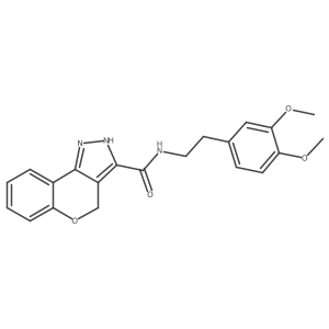 N-(3,4-dimethoxyphenethyl)-2,4-dihydrochromeno[4,3-c]pyrazole-3-carboxamide结构式