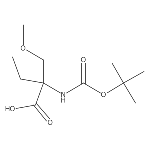 2-((Tert-butoxycarbonyl)amino)-2-(methoxymethyl)butanoic acid结构式