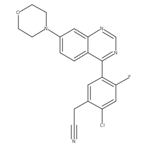 2-(2-Chloro-4-fluoro-5-(7-morpholinoquinazolin-4-YL)phenyl)acetonitrile Structure