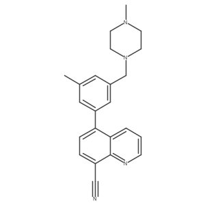 5-(3-Methyl-5-((4-methylpiperazin-1-yl)methyl)phenyl)quinoline-8-carbonitrile Structure