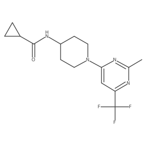 N-{1-[2-methyl-6-(trifluoromethyl)pyrimidin-4-yl]piperidin-4-yl}cyclopropanecarboxamide Structure