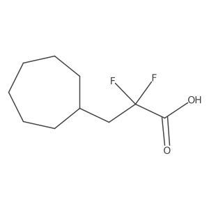 3-Cycloheptyl-2,2-difluoropropanoic acid结构式