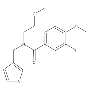 3-fluoro-4-methoxy-N-(2-methoxyethyl)-N-(thiophen-3-ylmethyl)benzamide结构式