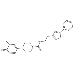 1-(1-methyl-6-oxo-1,6-dihydropyridazin-3-yl)-N-(2-(2-phenylthiazol-4-yl)ethyl)piperidine-4-carboxamide结构式