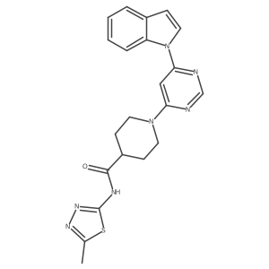 1-(6-(1H-indol-1-yl)pyrimidin-4-yl)-N-(5-methyl-1,3,4-thiadiazol-2-yl)piperidine-4-carboxamide Structure
