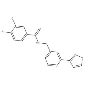 3,4-difluoro-N-((5-(thiophen-3-yl)pyridin-3-yl)methyl)benzamide Structure
