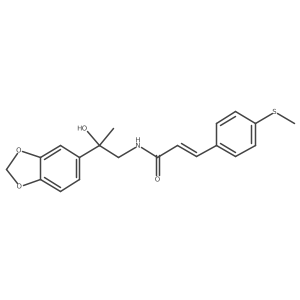 (E)-N-(2-(benzo[d][1,3]dioxol-5-yl)-2-hydroxypropyl)-3-(4-(methylthio)phenyl)acrylamide结构式