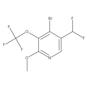 4-Bromo-5-(difluoromethyl)-2-methoxy-3-(trifluoromethoxy)pyridine结构式